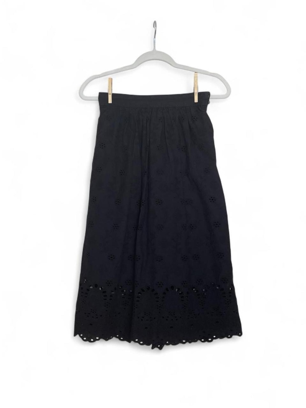 H&M Black Eyelet Midi Skirt